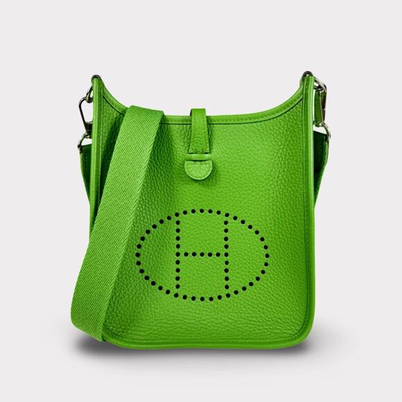 Hermes Handbags - Hermès Clemence Evelyne TPM Vert Yucca